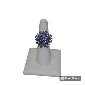 ICE BLUE  TINY GEMSTONES DINNER RING